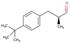 Strukturformel von (2S)-3-(4-tert-Butylphenyl)-2-methylpropanal