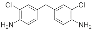 Strukturformel von 2,2'-Dichlor-4,4'-methylendianilin