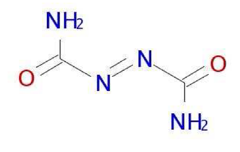 Strukturformel von Diazodicarbonamid (ADCA)