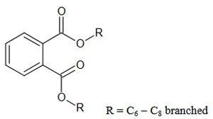 Strukturformel von 1,2-Benzoldicarbonsäure, Di-C6-8-verzweigte Alkylester, C7-reich (DIHP)