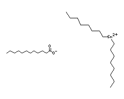 Strukturformel von Dioctylzinndilaurat