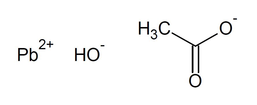 Strukturformel von Essigsäure, Bleisalz, basisch