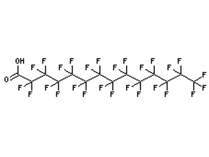 Diese Abbildung zeigt die Strukturformel des SVHC Heptacosafluortetradecansäure.
