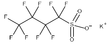Strukturformel von Kaliumperfluor-1-butansulfonat (KPFBS)