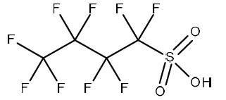Strukturformel von Perfluorbutansulfonsäure (PFBS)