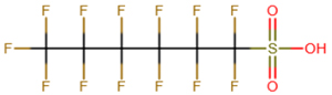 Diese Abbildung zeigt die Strukturformel des SVHC PFHxS.