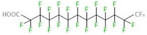 Diese Abbildung zeigt die Strukturformel des SVHC Pentacosafluortridecansäure.