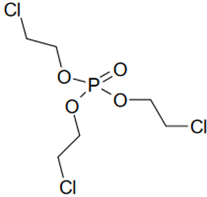 Strukturformel von Tris(2-chlorethyl)phosphat