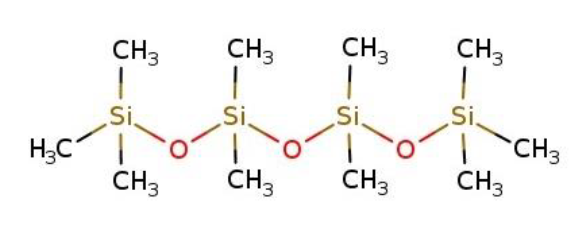 Strukturformel von Decamethyltetrasiloxan (L4)