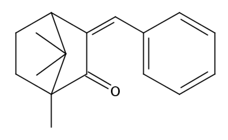 Strukturformel von 1,7,7-Trimethyl-3-(phenylmethylen)bicyclo[2.2.1]heptan-2-on