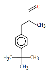 Strukturformel von 2-(4-tert-Butylbenzyl)propionaldehyd