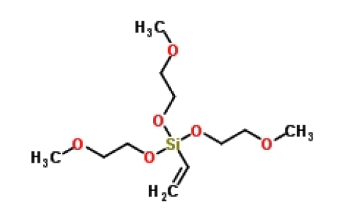 Strukturformel von Tris(2-methoxyethoxy)vinylsilan